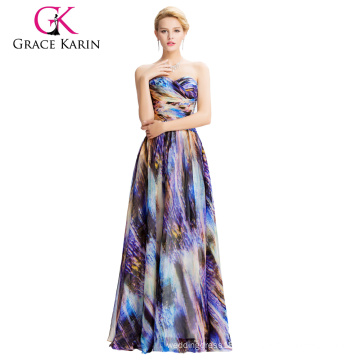 2016 Grace Karin bretelles en mousseline de soie robe de bal multi colours GK000036-1